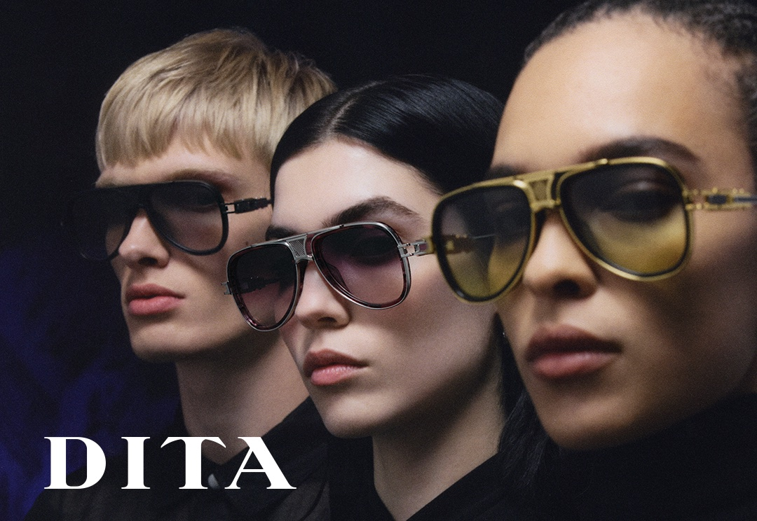 Dita eyewear collection at ICONS Miami featuring luxury Japanese sunglasses and optical frames