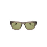 Matte crystal gray acetate frame with linear pattern and titanium hardware Timeless square shape Solid tinted lenses Lens size: 54 mm | Bridge: 19 mm | Temples: 148 mm 100 % UV protection Made in Japan Case and lens cloth included