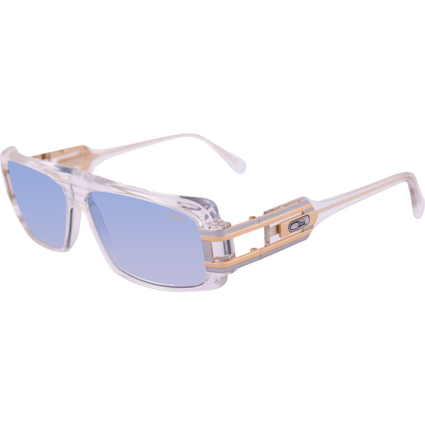 Crystal acetate and Gold & Silver accents Rectangular shape Gradient tinted lenses Lens size: 58 mm | Bridge: 12 mm  | Temples: 135 mm 100 % UV protection Made in Germany Case and lens cloth included