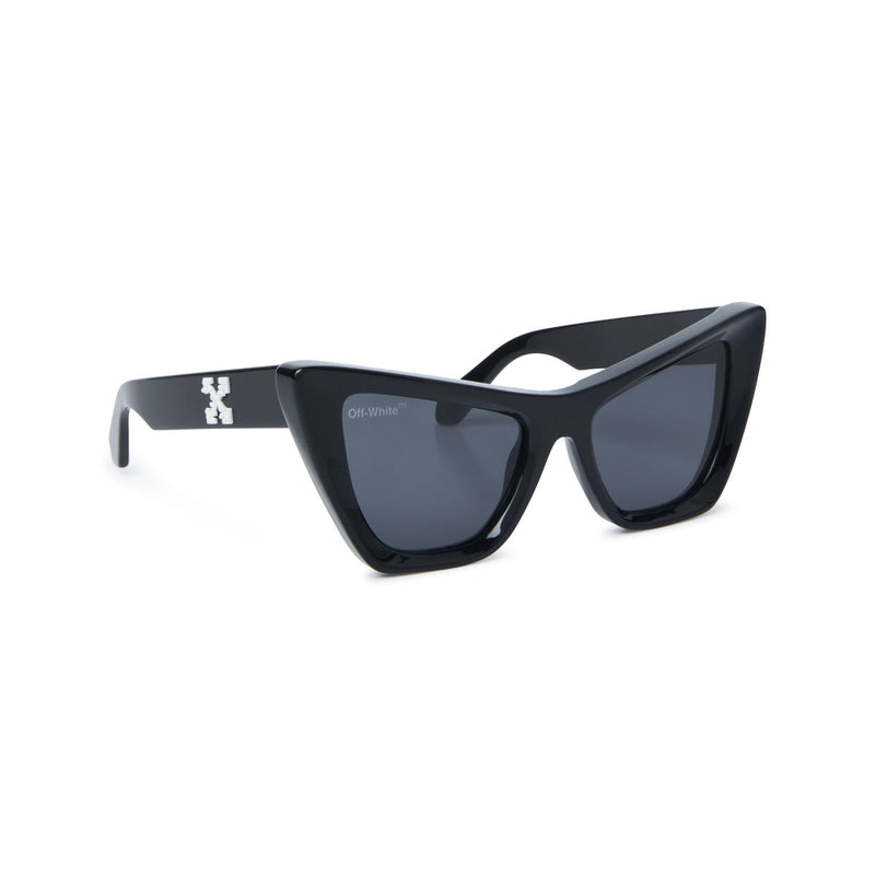 Black acetate frame Contemporary butterfly shape Contrast logo on temples Solid tinted lenses Lens size: 55 mm | Bridge: 18 mm | Temples: 145 mm 100% UV protection Made in Italy Case and lens cloth included