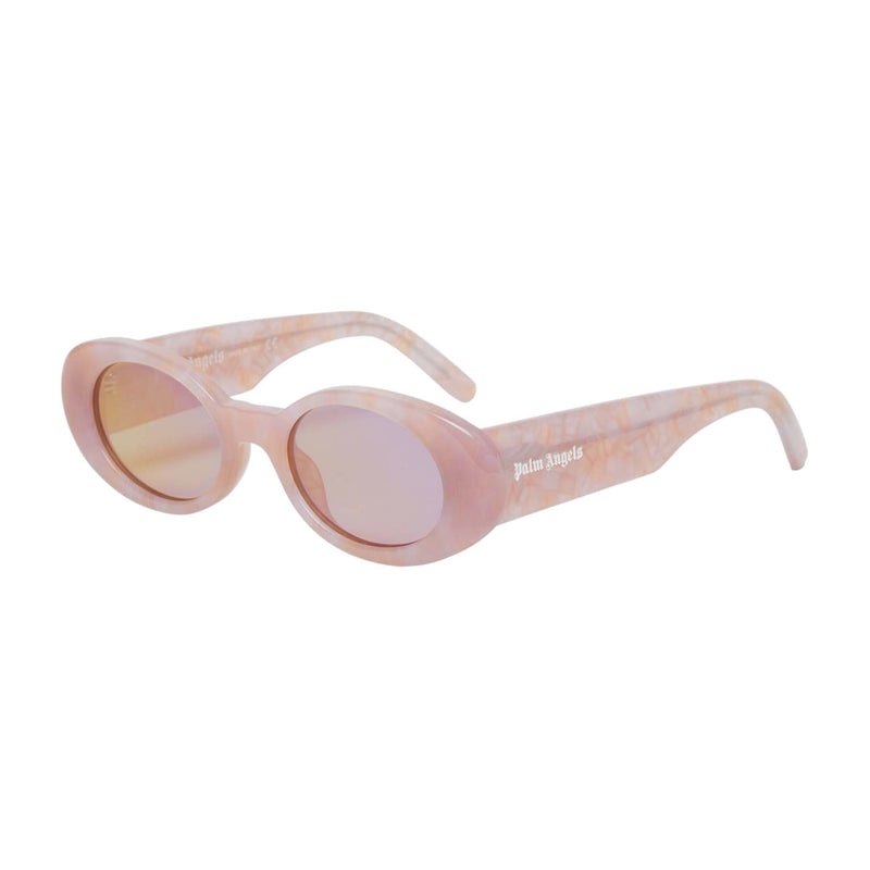 Pink acetate and contrast logo Oval shape  Solid tinted lenses Lens size: 50 mm | Bridge: 20 mm | Temples: 145 mm 100 % UV protection Made in Italy Case and lens cloth included